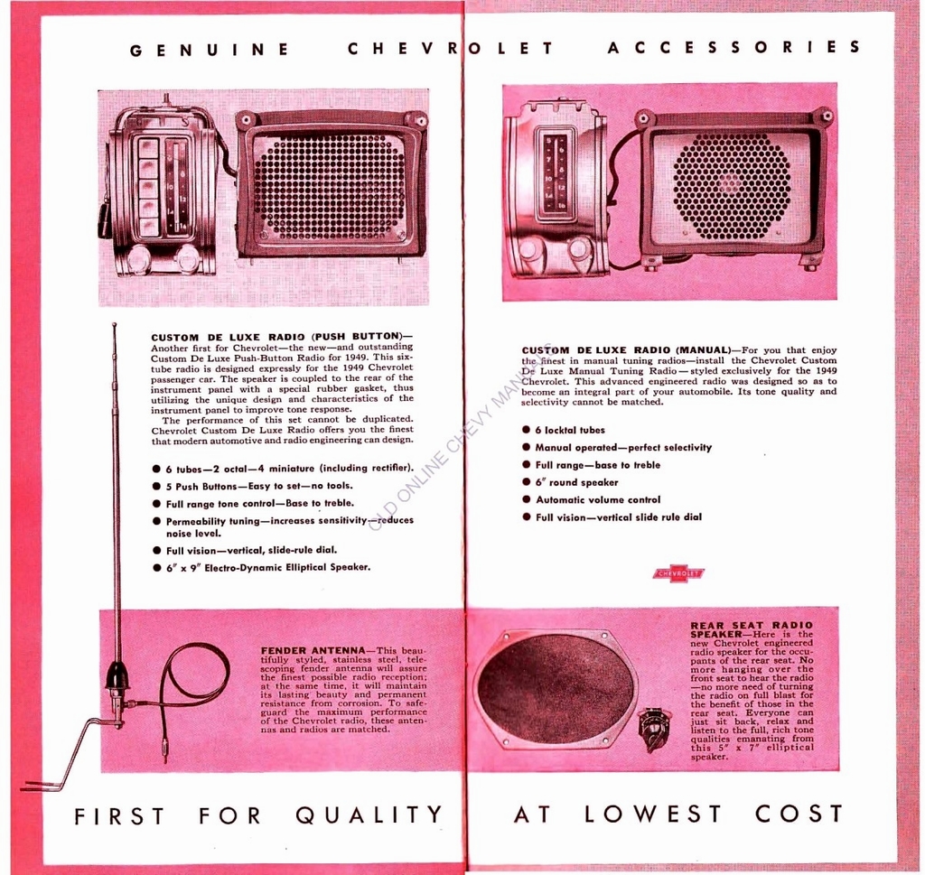 1949 Chevrolet Accessories Booklet Page 2